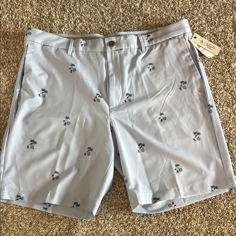 NWT Penguin Blue Palm Tree Shorts